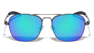 Rubber Tip Color Mirror Sports Squared Aviators Wholesale Sunglasses