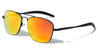 Rubber Tip Color Mirror Sports Squared Aviators Wholesale Sunglasses