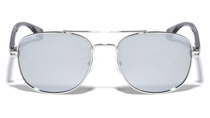 Plastic Temple Metal Frame Squared Aviators Wholesale Sunglasses