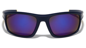 Rubber Ears Color Mirror Rectangle Sports Wholesale Sunglasses