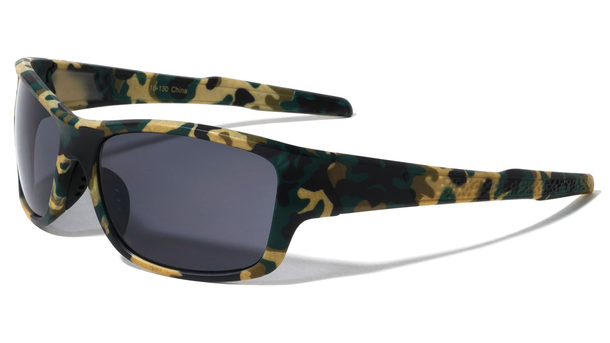 Camouflage Rectangle Sports Wholesale Sunglasses