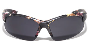 Camouflage Semi Rimless Sports Wholesale Sunglasses