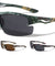 Camouflage Semi Rimless Temple Cutout Sports Wholesale Sunglasses