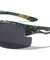Camouflage Semi Rimless Temple Cutout Sports Wholesale Sunglasses