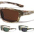 Camouflage Thick Frame Rectangle Sports Wholesale Sunglasses