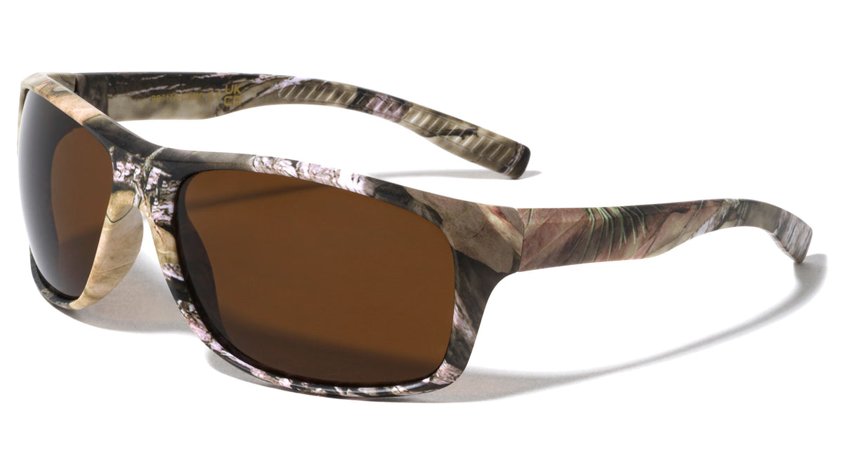 Camouflage Grip Temple Square Sports Wholesale Sunglasses