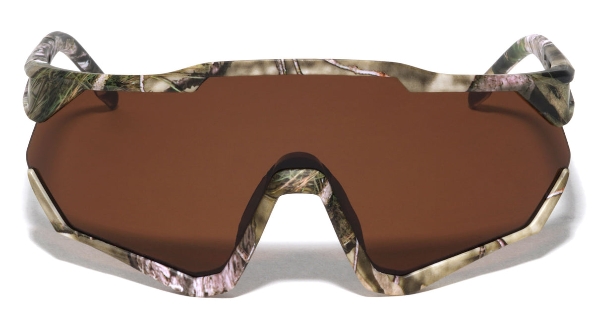 Camouflage One Piece Shield Sports Wholesale Sunglasses