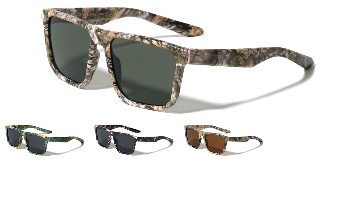 Camouflage Flat Top Classic Square Sports Wholesale Sunglasses