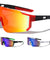 Color Mirror One Piece Shield Geometric Sports Wholesale Sunglasses