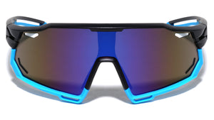 Color Mirror Cutout Lens One Piece Shield Sports Wholesale Sunglasses