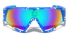 Color Mirror Ink Splatter One Piece Shield Sports Wholesale Sunglasses