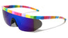 Color Mirror Side Lens Shield One Piece Wide Rectangle Wholesale Sunglasses