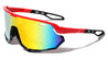 Color Mirror One Piece Shield Lens Gloss Frame Sports Wholesale Sunglasses