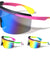 Oversized Color Mirror One Piece Shield Lens Ink Splatter Wholesale Sunglasses