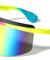 Oversized Color Mirror One Piece Shield Lens Ink Splatter Wholesale Sunglasses