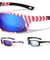 American Flag Print Color Mirror Rectangle Sports Wholesale Sunglasses