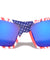 American Flag Print Color Mirror Rectangle Sports Wholesale Sunglasses