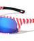 American Flag Print Color Mirror Rectangle Sports Wholesale Sunglasses