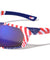 American Flag Print Color Mirror Rectangle Sports Wholesale Sunglasses