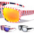 American Flag Print Color Mirror Square Sports Wholesale Sunglasses