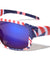 American Flag Print Color Mirror Square Sports Wholesale Sunglasses
