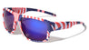 American Flag Print Color Mirror Square Sports Wholesale Sunglasses