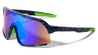 Color Mirror Shield Lens Ink Splatter Frame Sports Wholesale Sunglasses