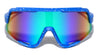 Color Mirror Shield Lens Ink Splatter Frame Cutout Sports Wholesale Sunglasses