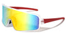 Color Mirror Frosted Crystal Color One Piece Shield Lens Sports Wholesale Sunglasses