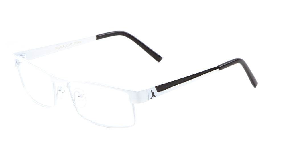 PEACE Clear Lens Color Accent Rectangle Glasses Wholesale