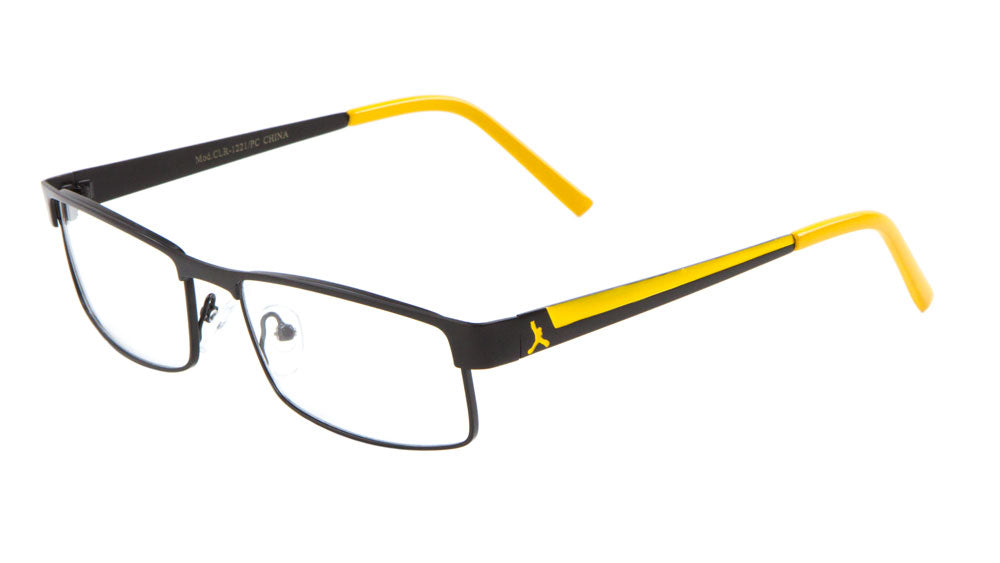 PEACE Clear Lens Color Accent Rectangle Glasses Wholesale