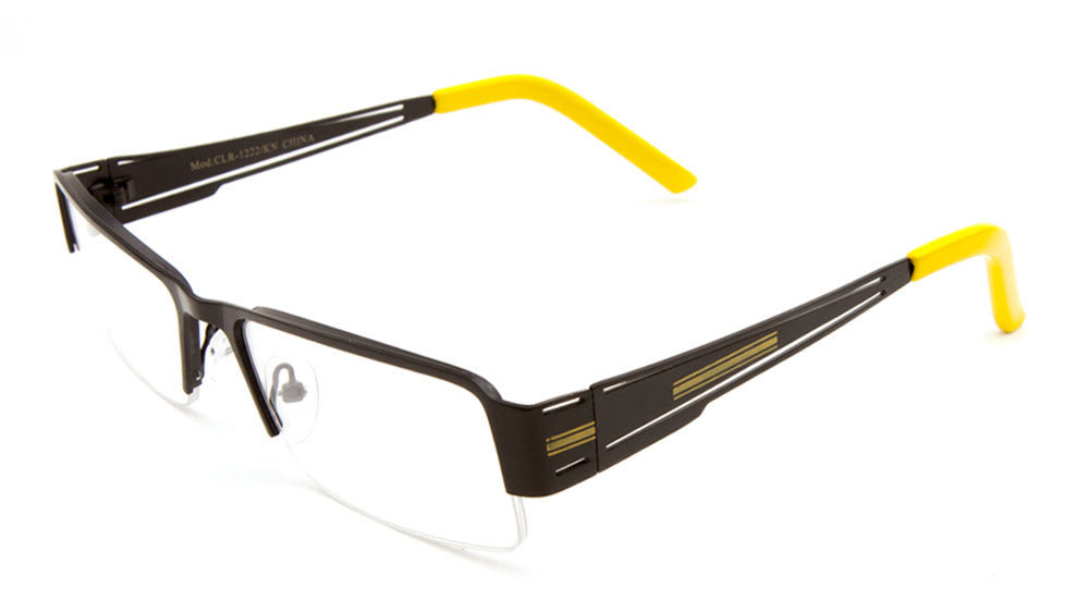 KHAN Rectangle Semi-Rimless Clear Lens Wholesale Glasses
