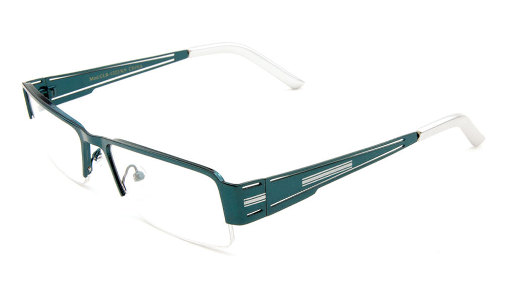 KHAN Rectangle Semi-Rimless Clear Lens Wholesale Glasses