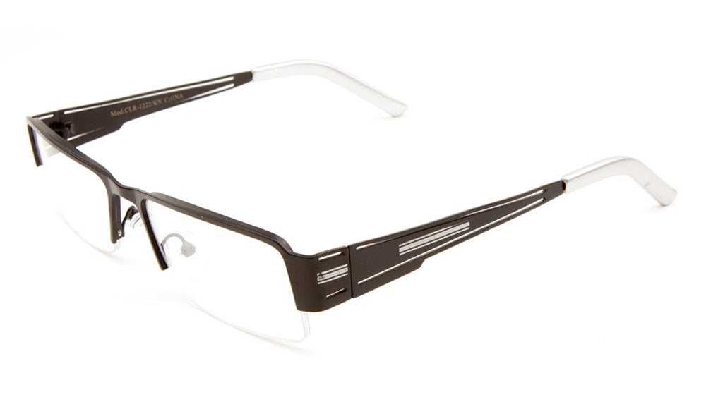 KHAN Rectangle Semi-Rimless Clear Lens Wholesale Glasses