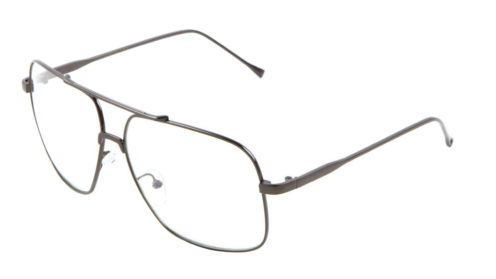 Clear Lens Rectangular Aviators Wholesale Bulk Glasses
