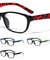 Clear Lens Rectangle Eyewear with Color Temple Wholesale