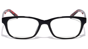 Clear Lens Rectangle Eyewear with Color Temple Wholesale