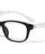 Clear Lens Rectangle Eyewear with Color Temple Wholesale
