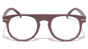 Wood Pattern Plastic Fashion Retro Clear Lens Eyewear