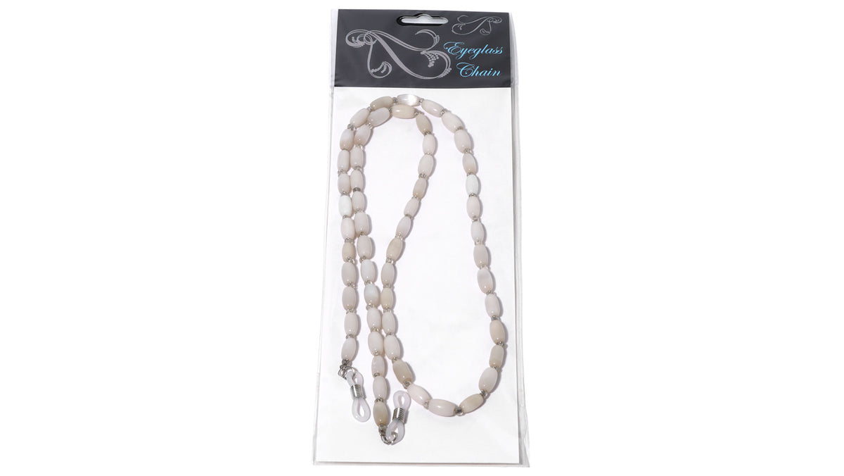 Wholesale Glasses Chain with Light Pink Beads and Plastic Loops
