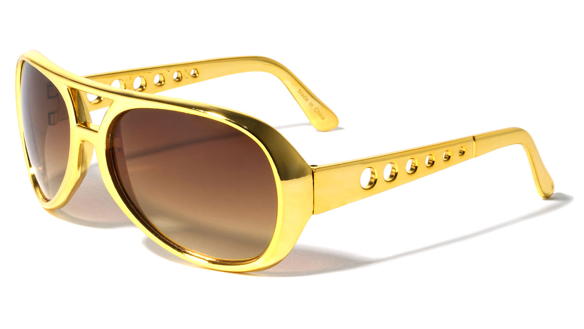 Aviators Chrome Holes Wholesale Bulk Sunglasses