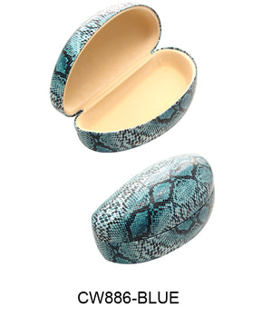 Blue Reptile Pattern Hard Cover Sunglasses Case
