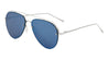 Silver Frame Blue Lens Aviators Wholesale Sunglasses