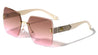 GLO Rimless Diamond Edge Cut Lens Butterfly Wholesale Sunglasses