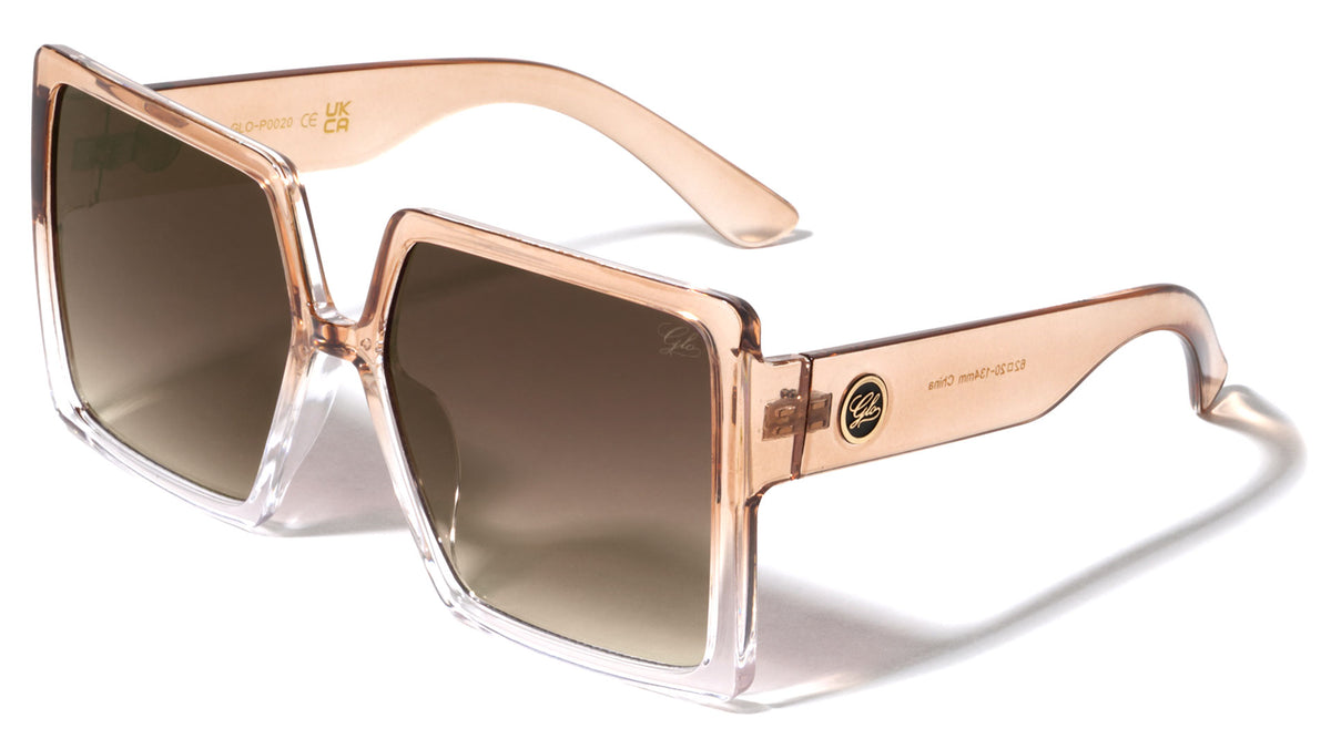 GLO Oversized Duotone Frame Fashion Square Wholesale Sunglasses