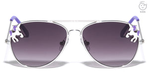 Kids Aviators Unicorn Wholesale Sunglasses