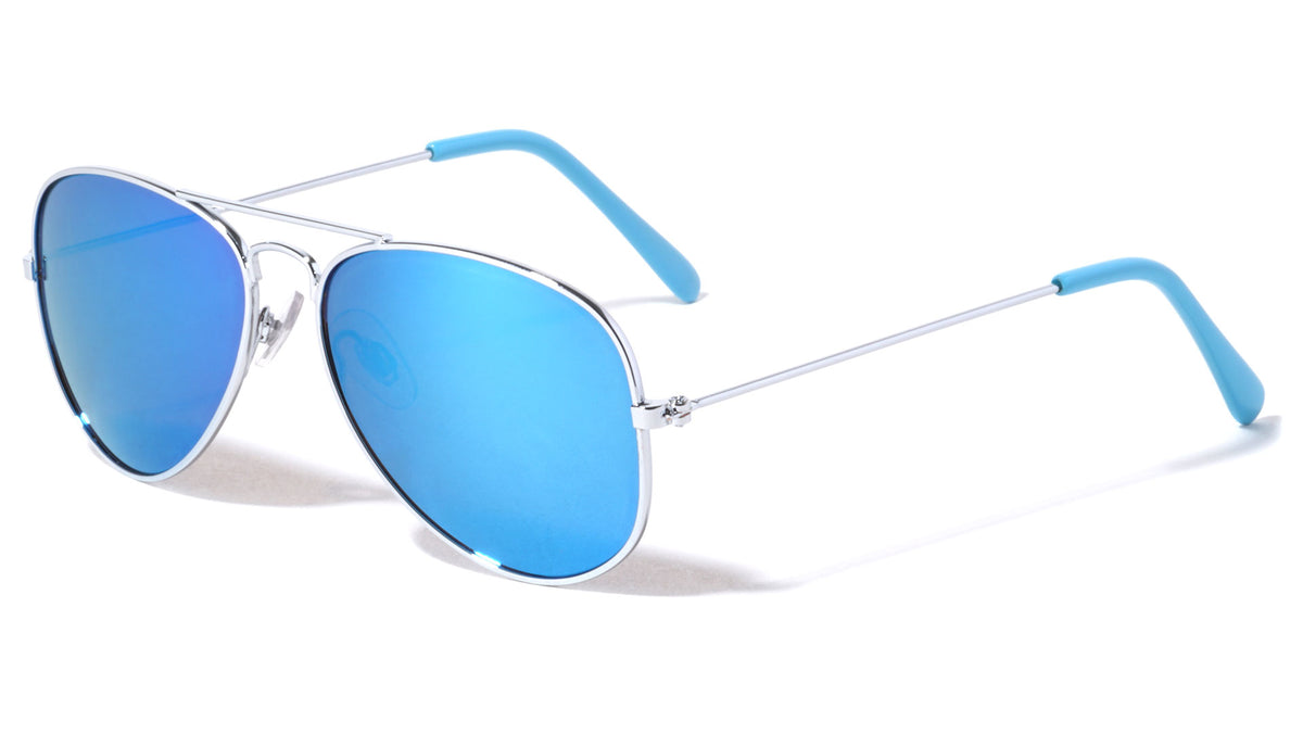 Kids Aviators Color Mirror Lens Sunglasses Wholesale