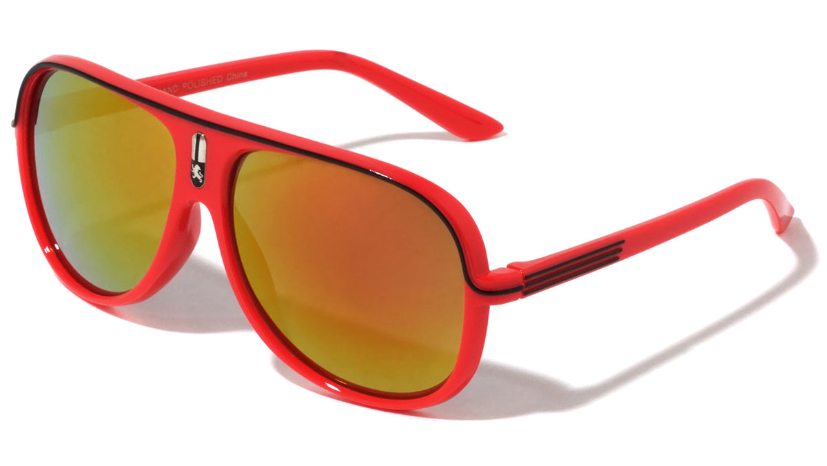 Kids Color Mirror Aviators Sunglasses Wholesale