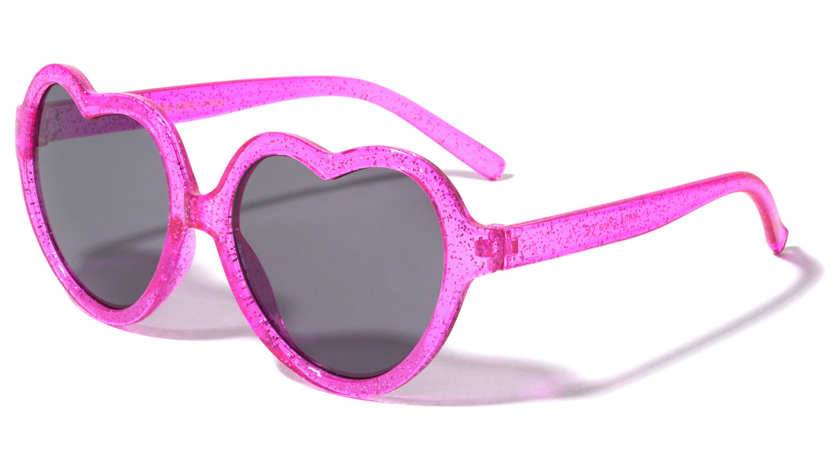 Kids Heart Shape Crystal Glitter Wholesale Bulk Sunglasses