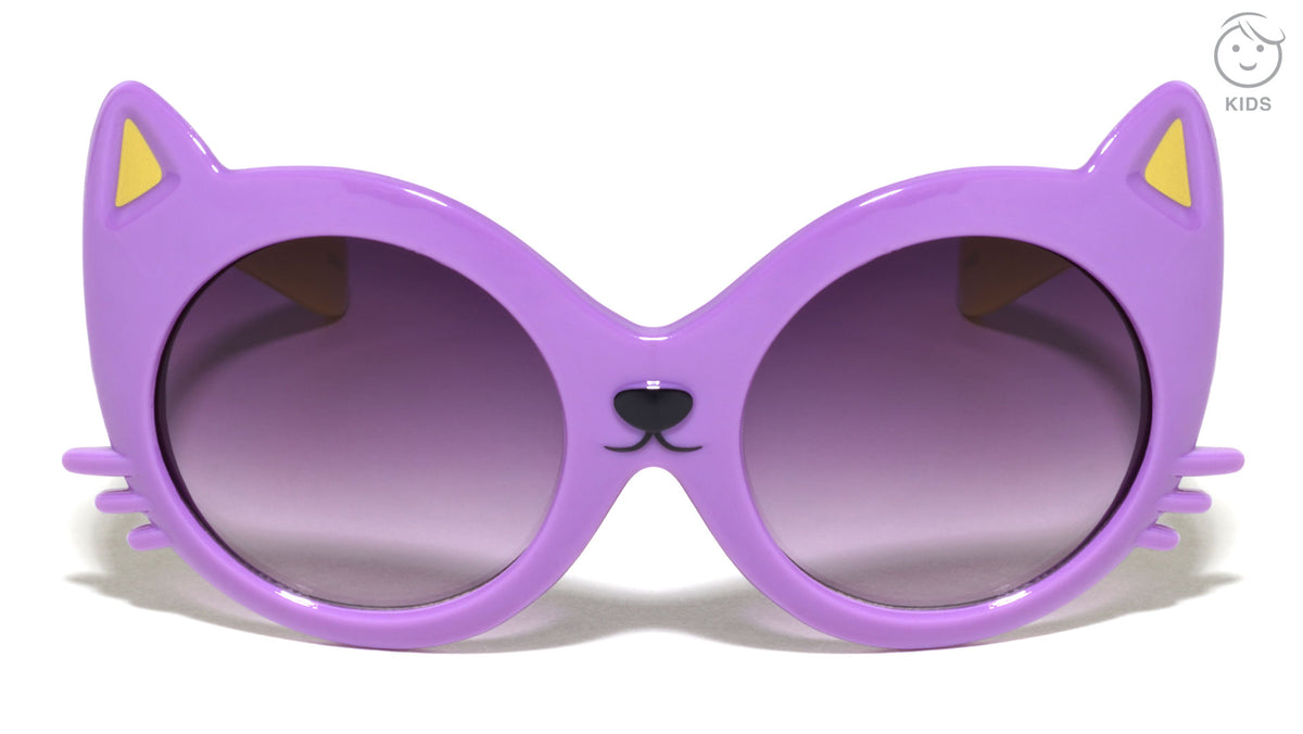 Kids Shape Cat Face Round Lens Wholesale Sunglasses